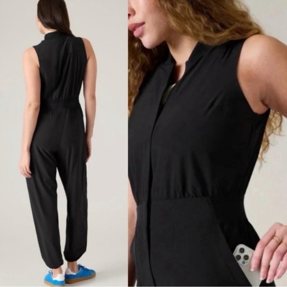 Athleta Black Brooklyn Utility Jumpsuit - size 12
